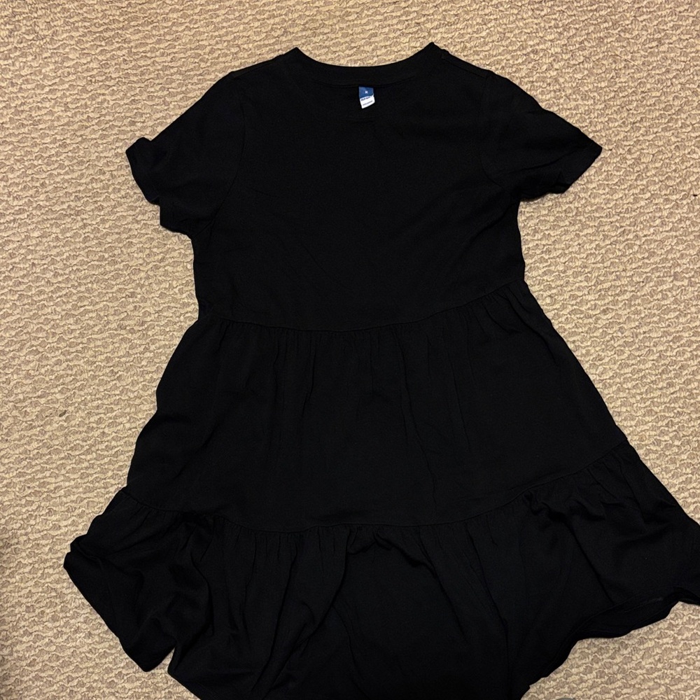 Black Casual Tiered Ruffle Dress